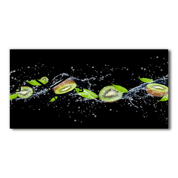 Glasuhr Kiwi und Wasser