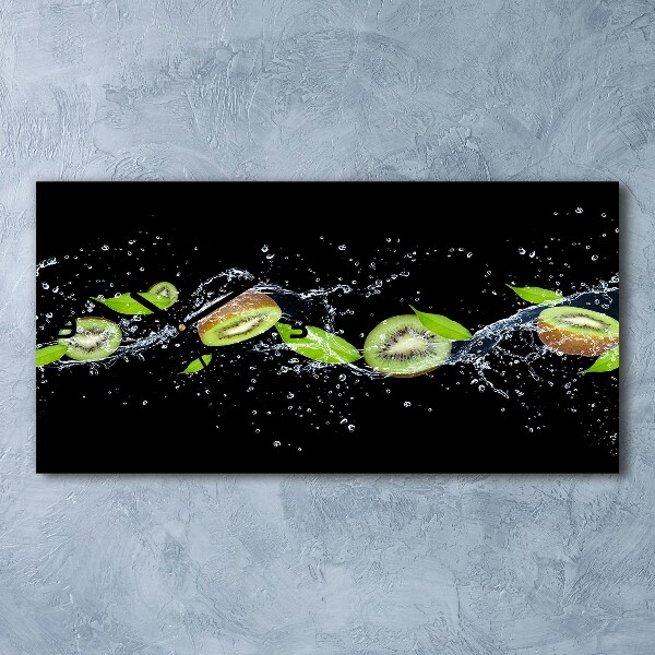 Glasuhr Kiwi und Wasser