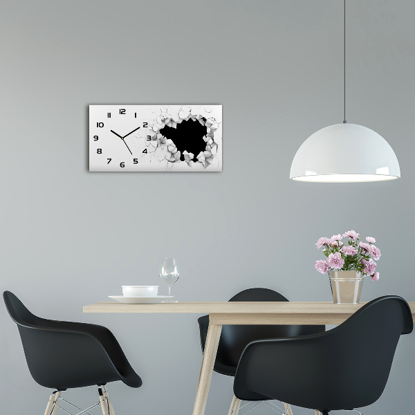 Moderne wanduhr Loch in der Wand