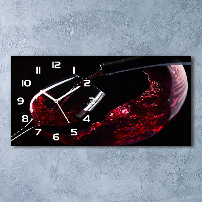 Moderne wanduhr Rotwein