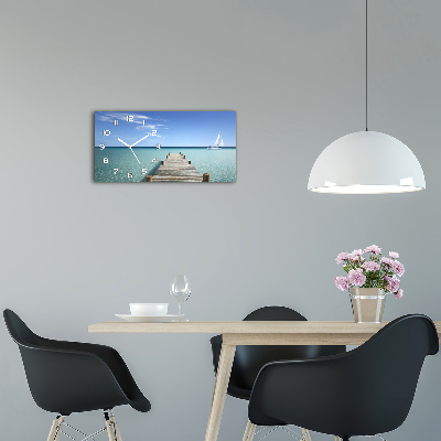 Horizontale Uhr Holzsteg