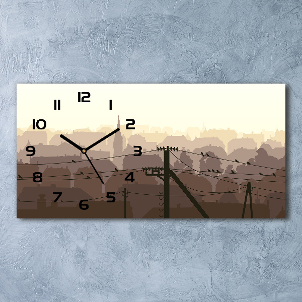 Moderne wanduhr Städtische Stromleitung