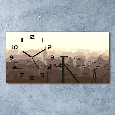 Moderne wanduhr Städtische Stromleitung