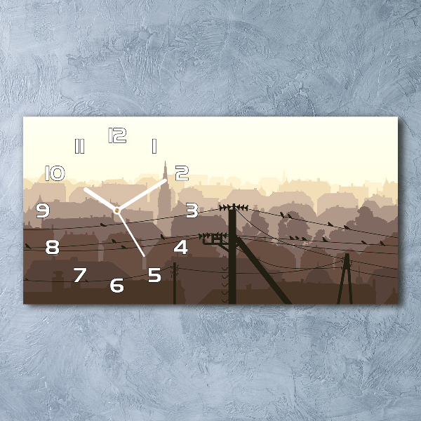 Moderne wanduhr Städtische Stromleitung