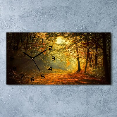Moderne wanduhr Wald im Herbst