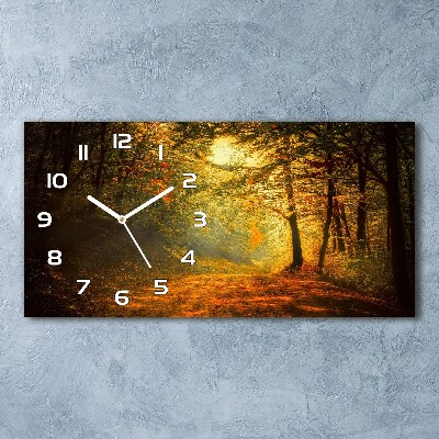 Moderne wanduhr Wald im Herbst