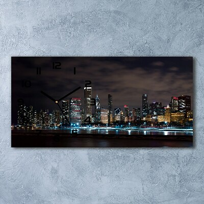 Horizontale Uhr Chicago bei Nacht