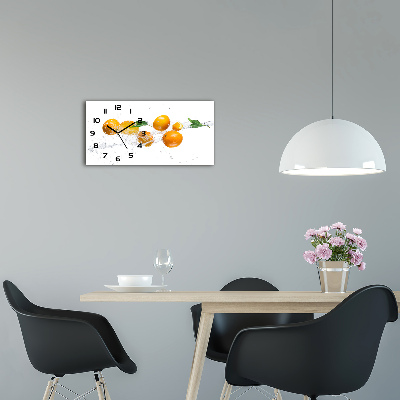 Horizontale Uhr Orangen und Wasser