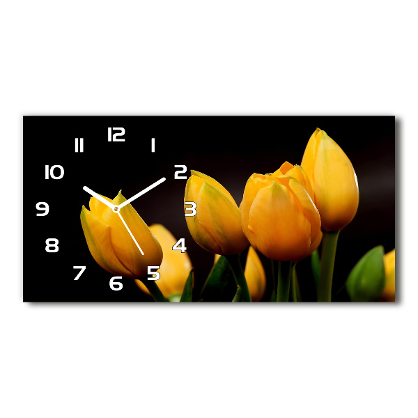 Moderne wanduhr Gelbe Tulpen