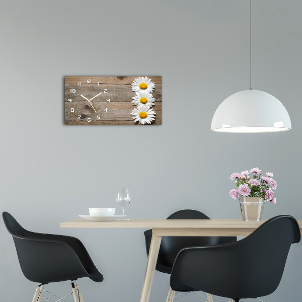 Moderne wanduhr Gänseblümchenholz