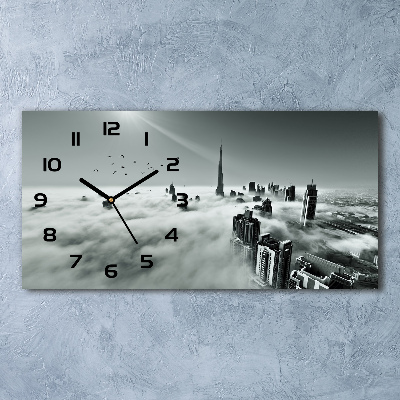 Moderne wanduhr Nebel über Dubai