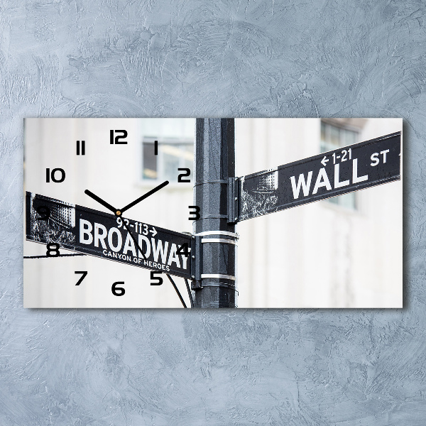 Glasuhr Wall Street-Schild