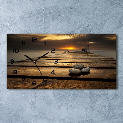 Horizontale Uhr Holzsteg