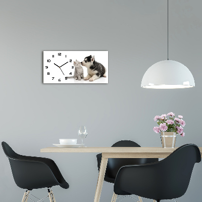 Moderne wanduhr Hund und Katze
