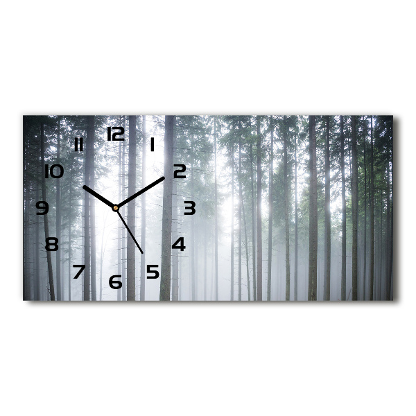 Moderne wanduhr Nebel im Wald