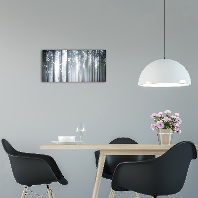 Moderne wanduhr Nebel im Wald