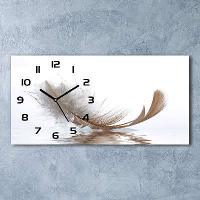 Horizontale Uhr Eine Feder auf dem Wasser