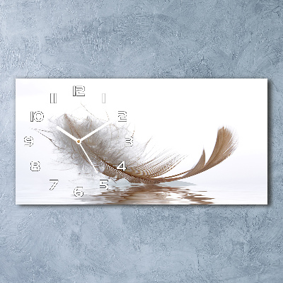 Horizontale Uhr Eine Feder auf dem Wasser