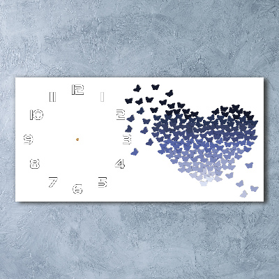 Moderne wanduhr Herz aus Schmetterlingen