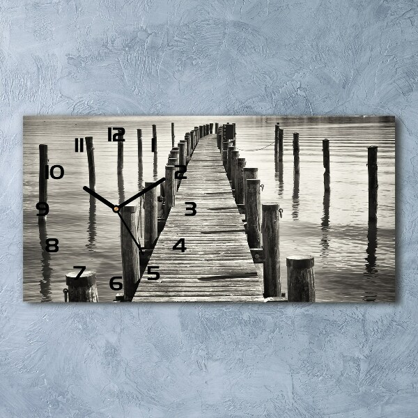 Horizontale Uhr Holzsteg