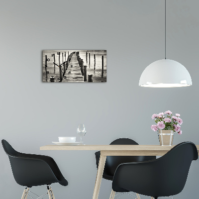 Horizontale Uhr Holzsteg