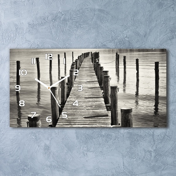 Horizontale Uhr Holzsteg