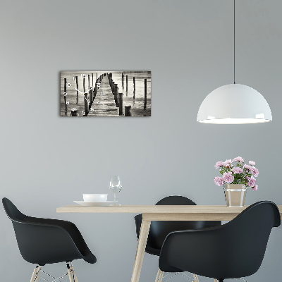 Horizontale Uhr Holzsteg