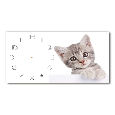 Horizontale Uhr Graue Katze