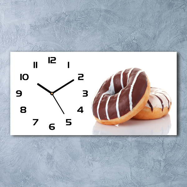 Moderne wanduhr Schokoladen-Donuts