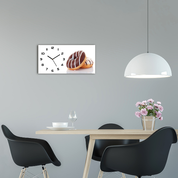 Moderne wanduhr Schokoladen-Donuts