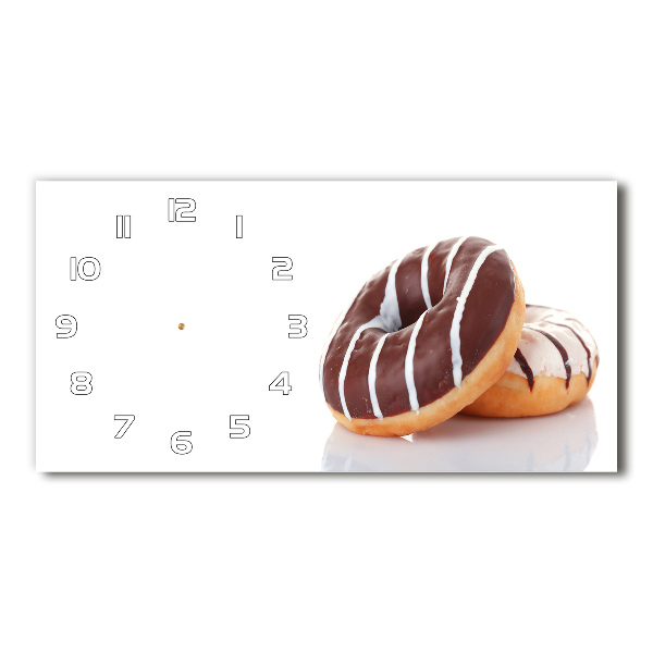 Moderne wanduhr Schokoladen-Donuts