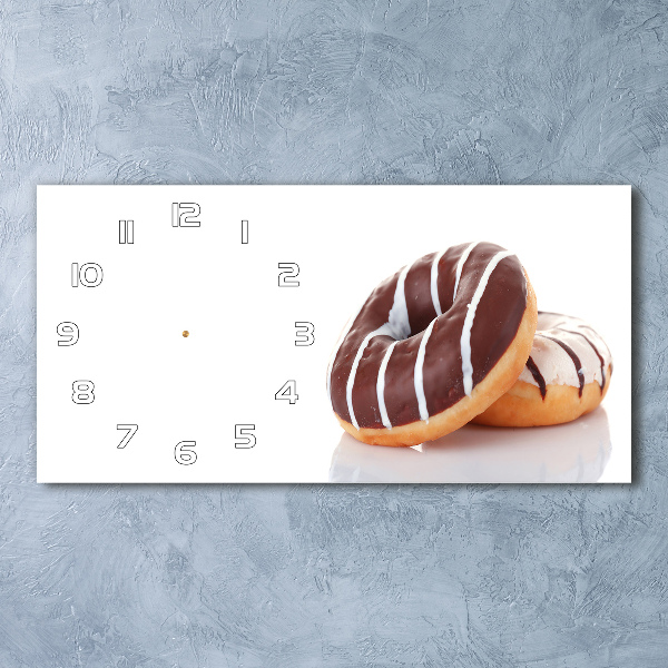 Moderne wanduhr Schokoladen-Donuts