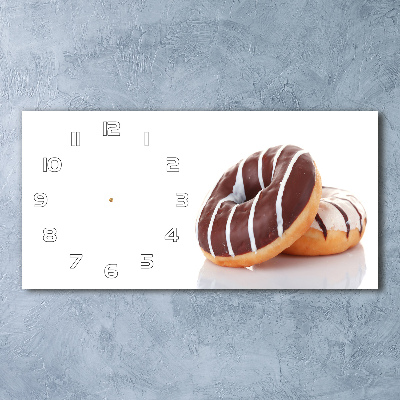 Moderne wanduhr Schokoladen-Donuts