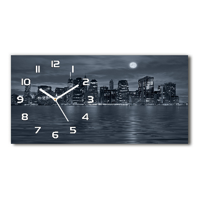 Moderne wanduhr New York bei Nacht