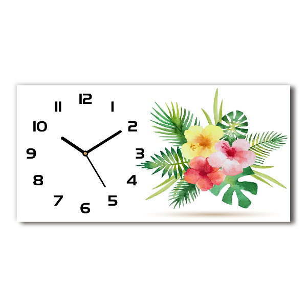 Moderne wanduhr Hawaiianische Blumen