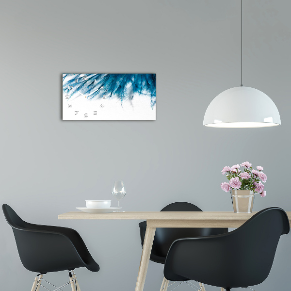 Horizontale Uhr Blaue Federn
