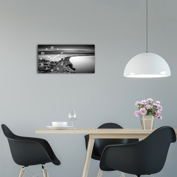 Moderne wanduhr Felsiger Strand