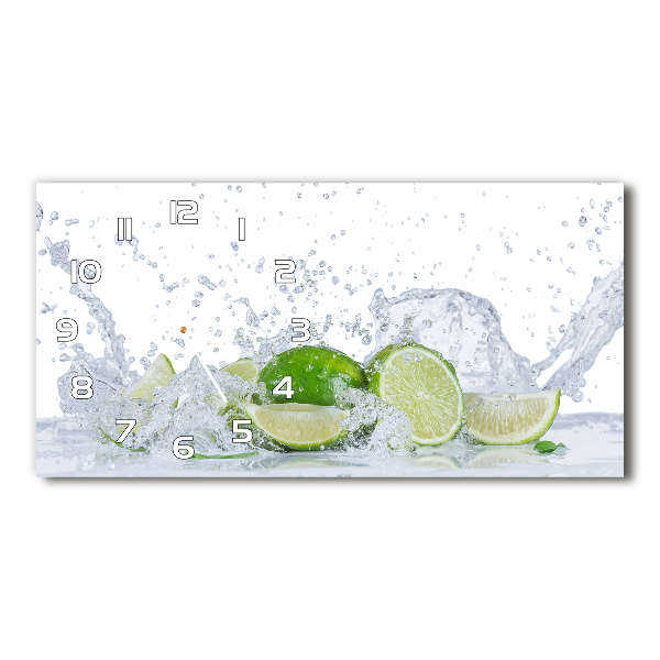 Glasuhr Limetten und Wasser