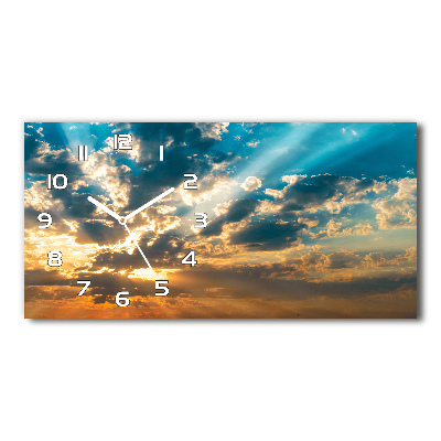 Horizontale Uhr Sonnenuntergangshimmel