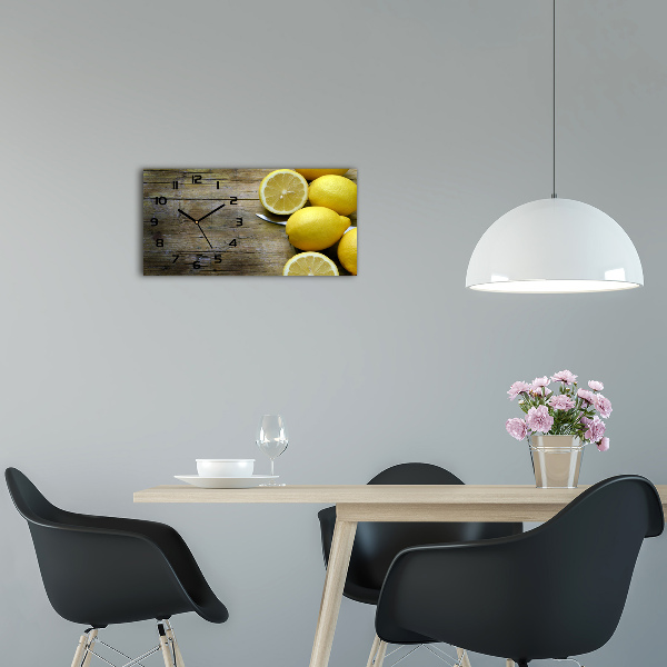 Horizontale Uhr Zitronen auf Holz