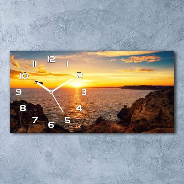 Moderne wanduhr Sonnenuntergang am Meer