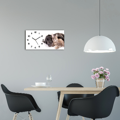 Moderne wanduhr Hund mit Katze