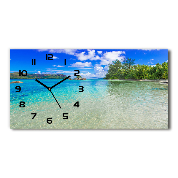Moderne wanduhr Strand der Seychellen