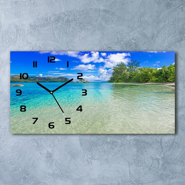 Moderne wanduhr Strand der Seychellen