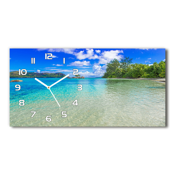 Moderne wanduhr Strand der Seychellen