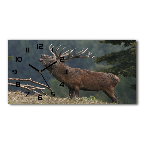 Glasuhr Hirsche auf dem Hügel