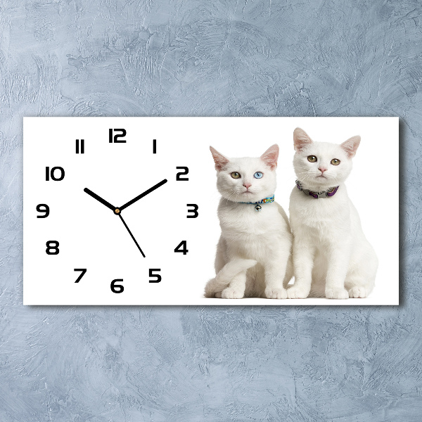 Moderne wanduhr Weiße Katzen