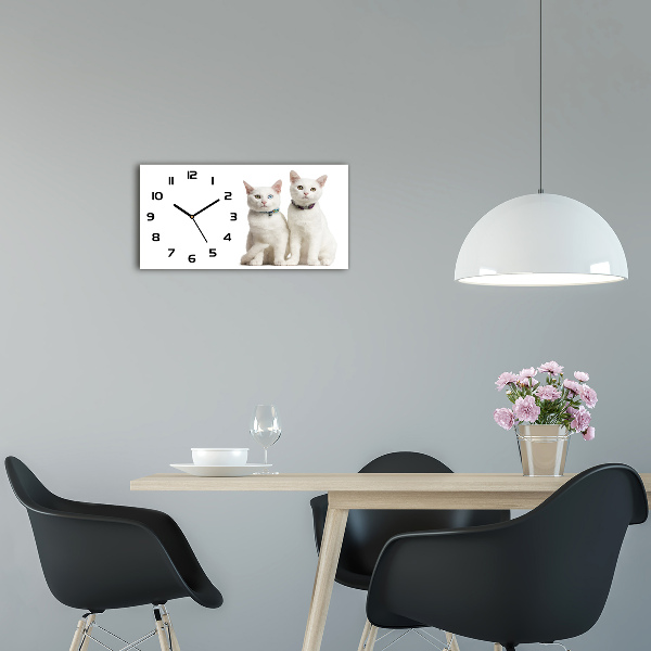 Moderne wanduhr Weiße Katzen