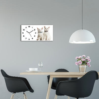 Moderne wanduhr Weiße Katzen