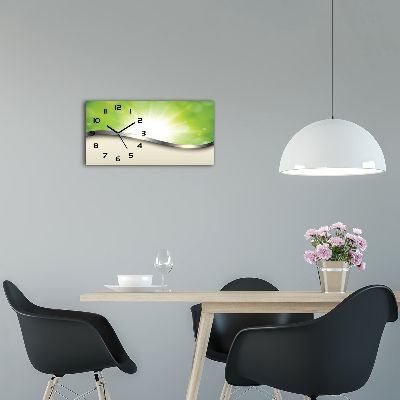 Horizontale Uhr Grüne Abstraktion